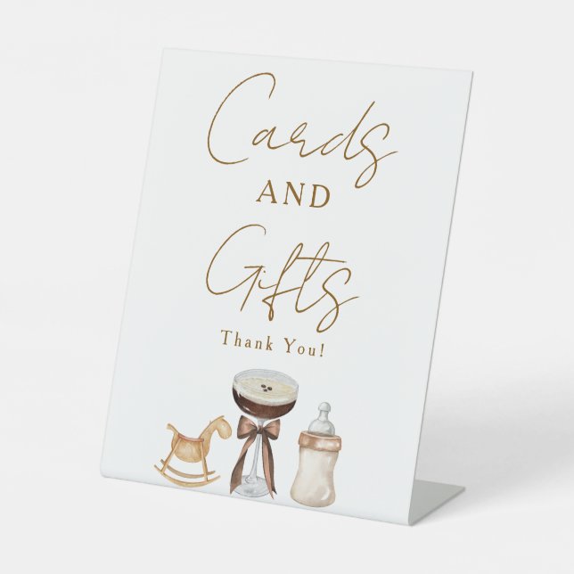 Tini One Espresso Martini Karten Geschenke Kinderd Sockelschild (Vorderseite)