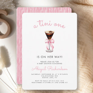 Tini One Espresso Martini Pink Girl Baby Shower Einladung