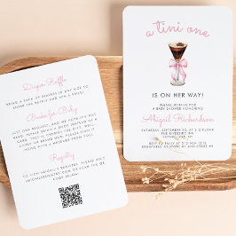 Tini One Espresso Martini QR Code Girl Baby Dusche Einladung