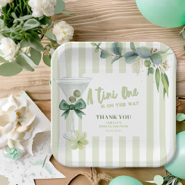 Tini one ist auf dem Weg Martini Baby Dusche Pappteller