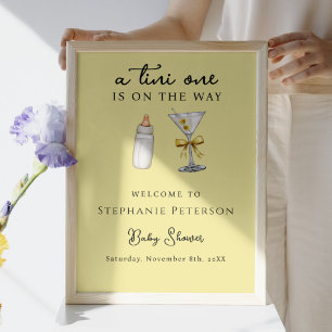 Tini One Yellow Background Martini Babydusche Poster