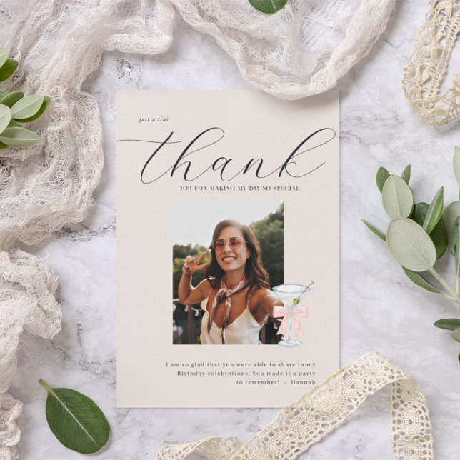 Tini Vielen Dank | Martini Themed Foto Dankeskarte (Von Creator hochgeladen)