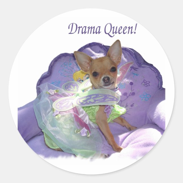 Tinkerbell die "Drama-Königin"! Runder Aufkleber (Vorderseite)