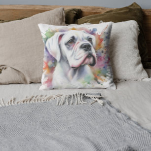 Tinkgefleckter Boxerdog mit getauchter Oberfläche Kissen