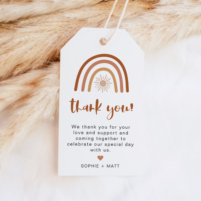 TINLEY Boho Terracotta Rainbow Favor Tag Geschenkanhänger (Von Creator hochgeladen)