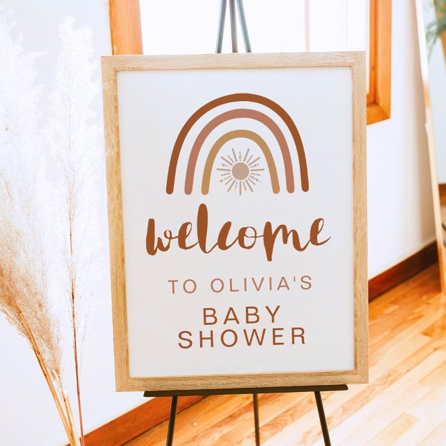 TINLEY Boho Terracotta Rainbow Sun Baby Dusche Poster (Von Creator hochgeladen)