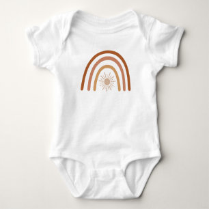 TINLEY Niedliche Bohemisch Terracotta und Rostboge Baby Strampler