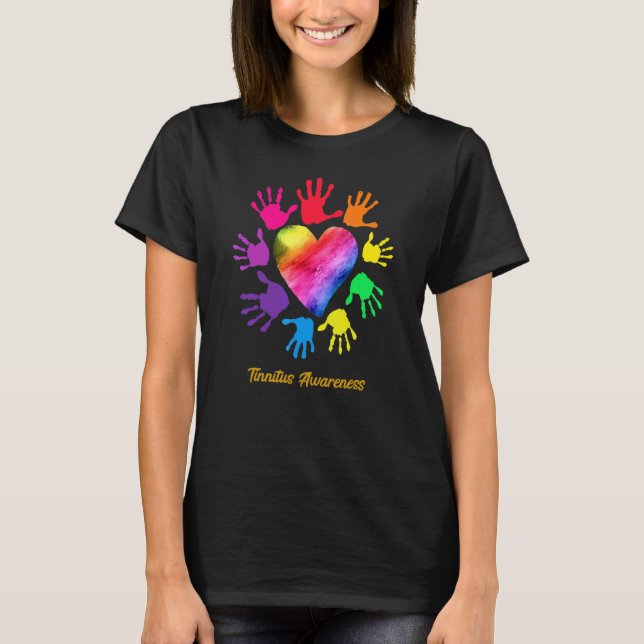Tinnitus Awareness Hands T-Shirt (Vorderseite)