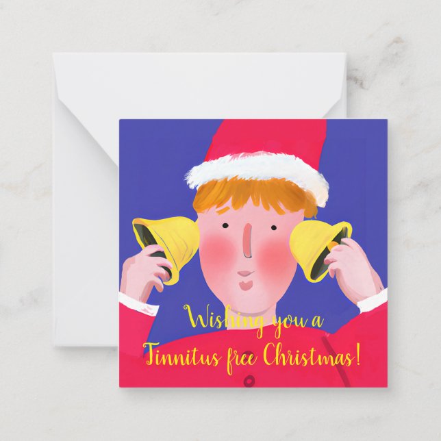Tinnitus free Christmas Jingle Glocken Hören Mitteilungskarte (Rückseite)