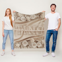 TINO bestickte Rose Blanket Fleecedecke