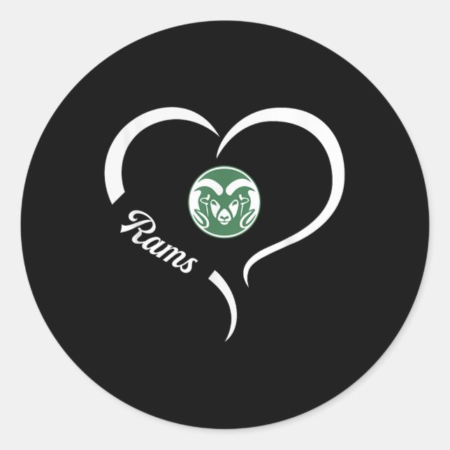 Tinora Rams Logo Halbherz Slogan Hs Runder Aufkleber (Vorderseite)