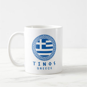 Tinos und Flagge Griechenlands Kaffeetasse