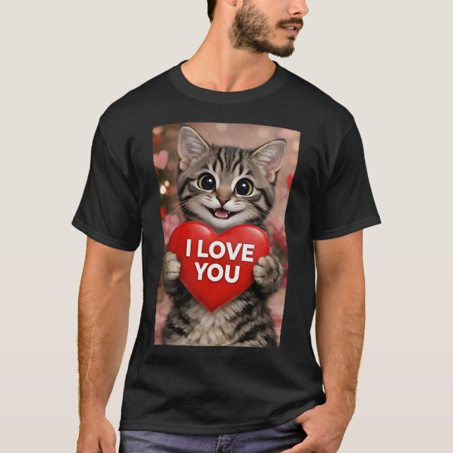 Tinsel das Weihnachts-Kätzchen "Ich liebe dich" T-Shirt (Vorderseite)