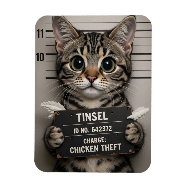 Tinsel das Weihnachts-Kätzchen Magnet (Vertikal)