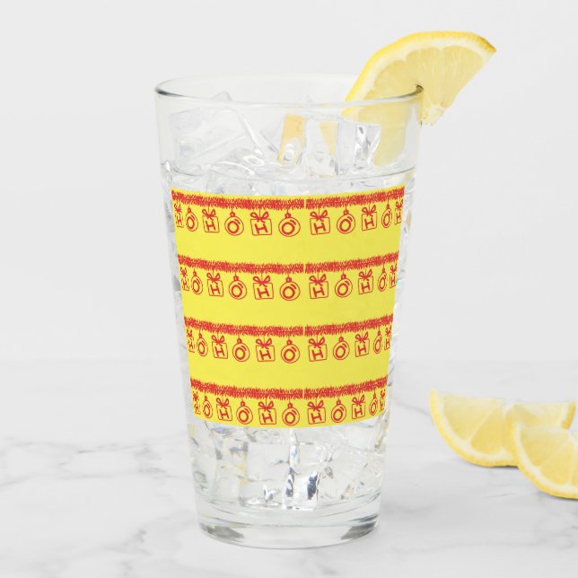 Tinsel HO HO HO Red Glas (Rückseite Ice)
