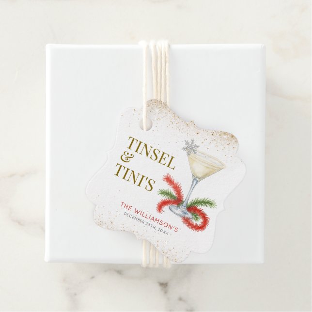 Tinsel und Tinis Weihnachtsfeier Geschenkanhänger (Beispiel)