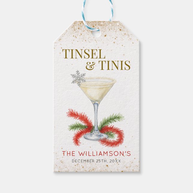 Tinsel und Tinis Weihnachtsfeier Geschenkanhänger (Vorderseite)