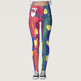 Tinselscheren-Lichter von Santa Leggings
