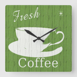 Tintable Rustikal Coffee Clock Quadratische Wanduhr
