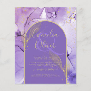 Tinte Abstract LILA GOLD Lavendel Hochzeit EINLADU Flyer
