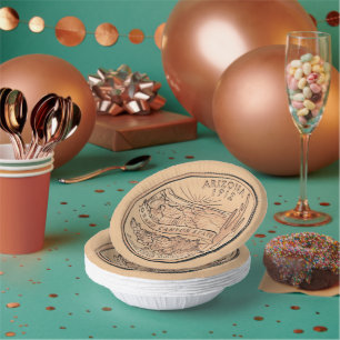 Tinte Arizona Staat Quarter Design Paper Bowl Pappteller