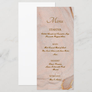 Tinte aus Alkohol Rose Elegantes Flachmenü Menükarte