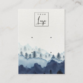 Tinte Blue Navy Pine Wood Mountain 2 Earring Displ Visitenkarte