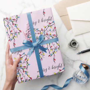 Tinte Coquette Merry und Bright Holiday Weihnachte Geschenkpapier