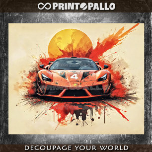 Tinte für GT3-Supercar bei Sonnenuntergangsrennen Seidenpapier