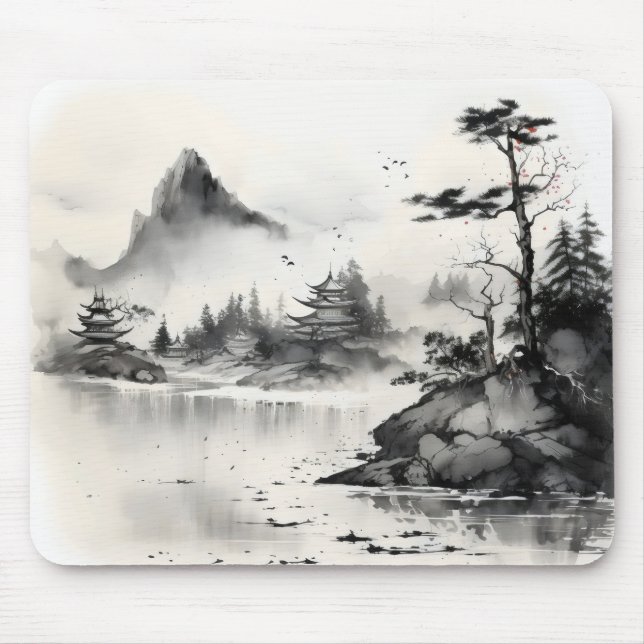 Tinte Lago Traditionell Mousepad (Vorne)