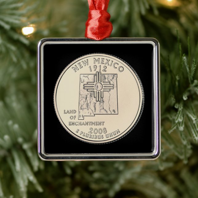 Tinte New Mexico Staat Quarter Ornament Aus Metall (Baum)