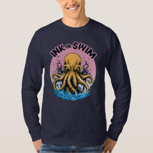Tinte oder Swimming Octopus Tattoo-Zitat T-Shirt