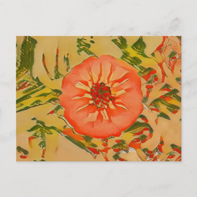 Tinte Rosa Blume Postkarte (Vorderseite)