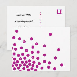 Tinte rosa Kreise Save the Date Postkartenvorlage Ankündigungspostkarte