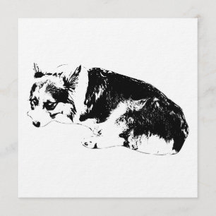 Tinte sammeln, gemütlicher Corgi Einladung