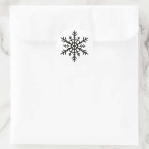 Tinte-Schneeflocke – Subtiles Winter-Geometrie-Des Runder Aufkleber