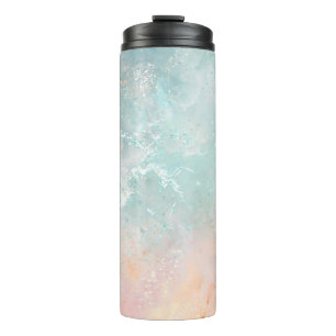 Tinte-Spritzer Wasserfarben Hintergrund, pastellfa Thermosbecher