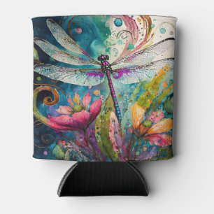 Tinte und Feder Aquarell Libelle Dosenkühler