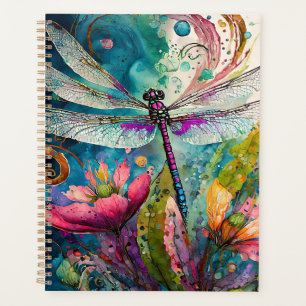 Tinte und Pen Wasserfarben-Libellenplaner Planer