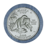 Tinted Alaska Staat Quarter Design