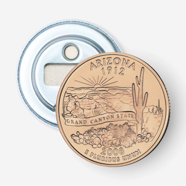 Tinted Arizona Staat Quarter Design Flaschenöffner (Vorderseite)