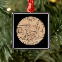 Tinted Arizona Staat Quarter Ornament Aus Metall