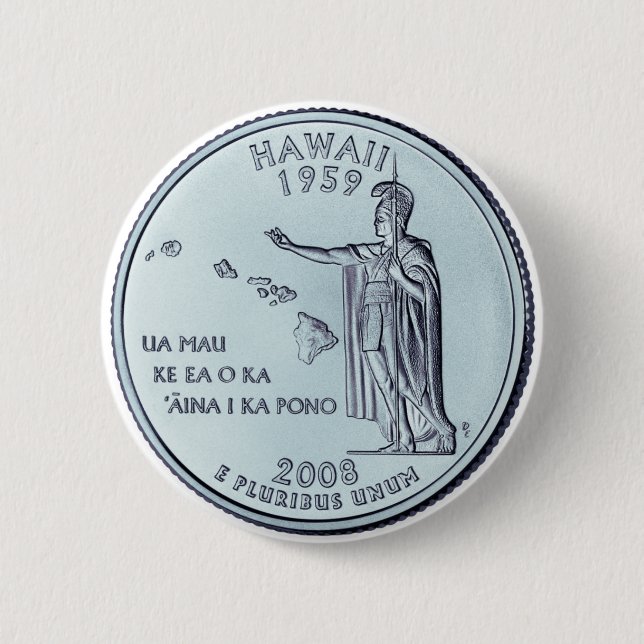 Tinted Hawaii Staat Quarter Design Button (Vorderseite)