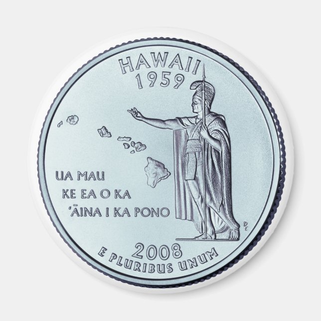 Tinted Hawaii Staat Quarter Design Magnet (Vorne)