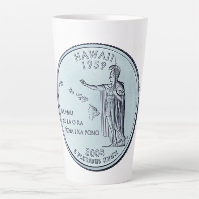 Tinted Hawaii Staat Quarter Design Milchtasse (Vorderseite)