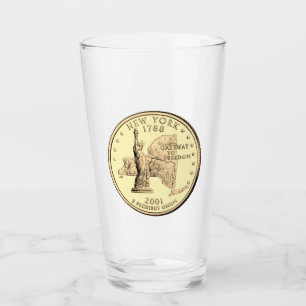 Tinted New York Staat Quarter Design Glas