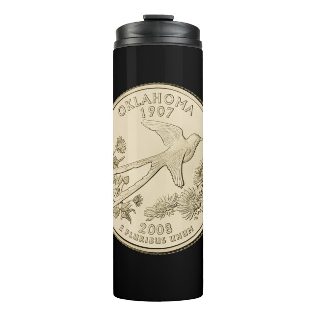 Tinted Oklahoma Staat Quarter Design Thermosbecher (Vorderseite)