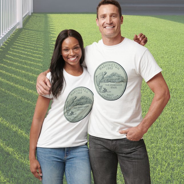 Tinted Washington Staat Quarter Design T - Shirt (Von Creator hochgeladen)