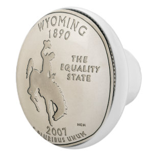 Tinted Wyoming Staat Quarter Design   Keramikknauf