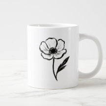 Tinten-Anemone Minimalistische Blumen-Pinselstrich